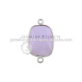 Handmade 925 Silver Semi Precious Gemstone Bezel Connectors